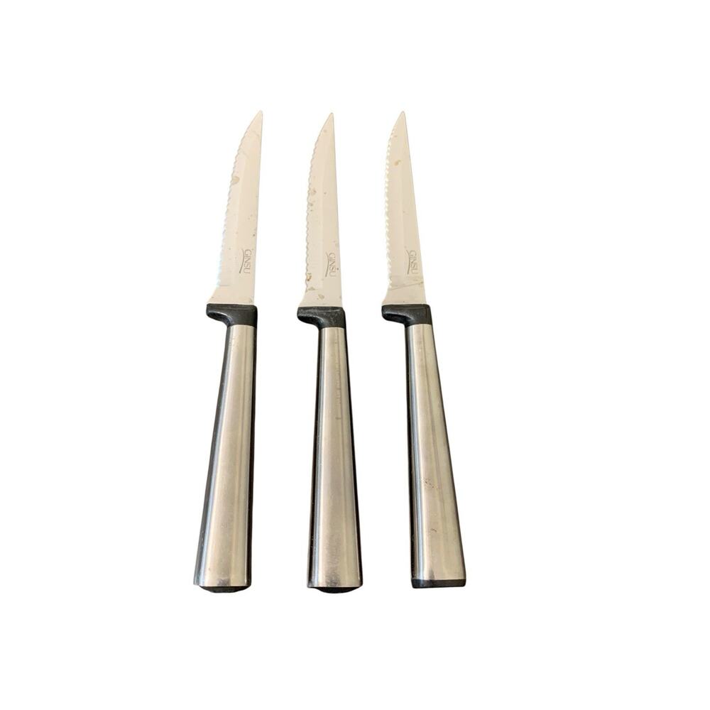 Lot Of 3 - GINSU Koden Series Stainless Steel Kitchen Steak Knives -